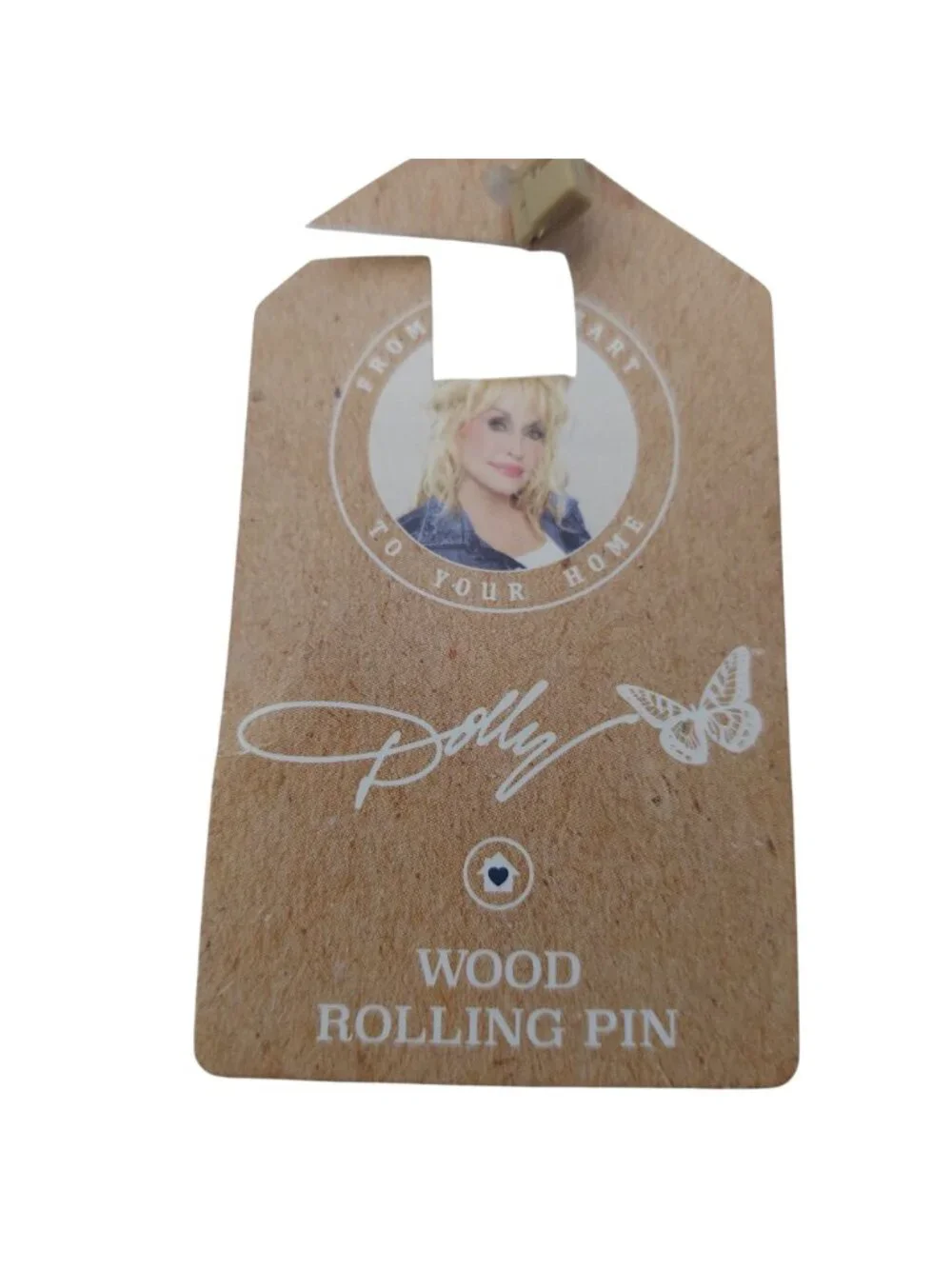 Dolly Parton Wood Rolling Pin Engraved Butterfly Signature NEW w/ Tags Farmhouse
